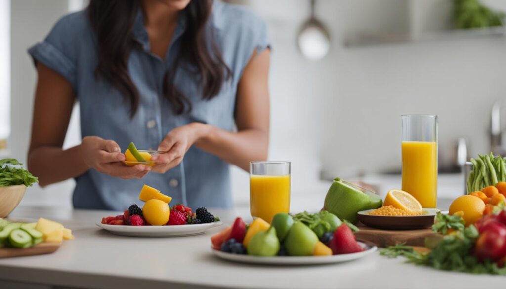 portion control using measuring cups